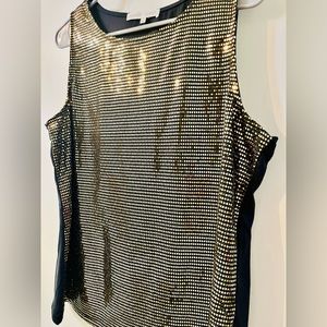 Madison + Hudson gold and black shimmery sequence like shirt size extra large